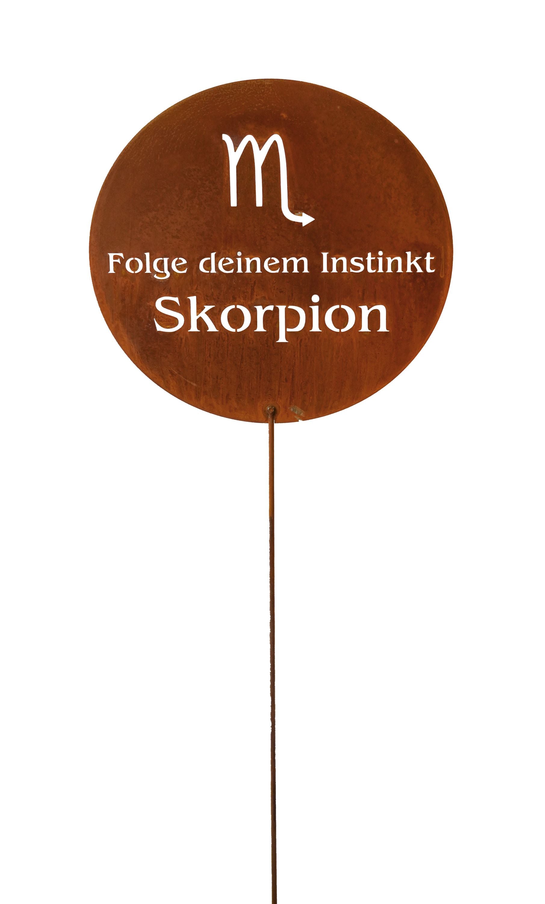 Gartenstecker Sternzeichen Skorpion 24.10. - 22.11. | Edelrost