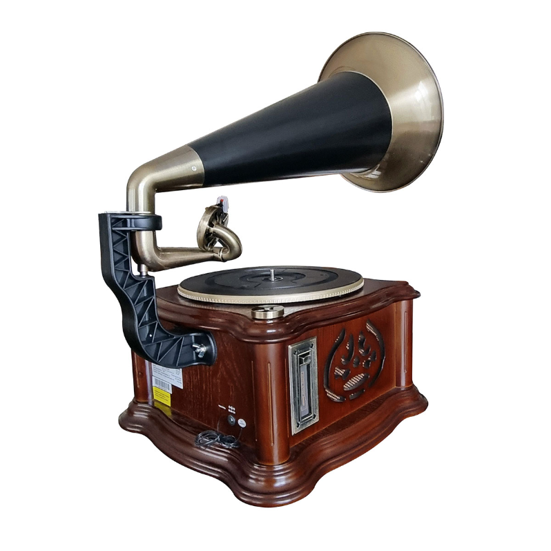 Stereo Grammophon mit UKW/MW-Radio, CD/MP3, USB/SD, Bluetooth®, Kassettenwiedergabe, Encoding