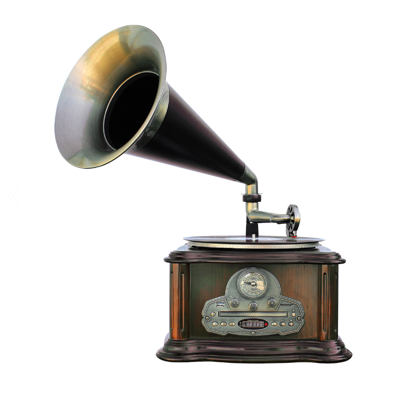 Stereo Grammophon mit UKW/MW-Radio, CD/MP3, USB/SD, Bluetooth®, Kassettenwiedergabe, Encoding