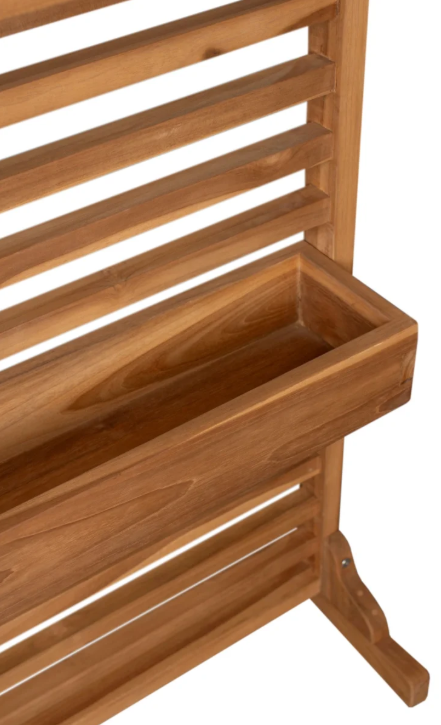 Sichtschutz Pflanzspalier Holmer Teak mit Pflanzbehälter