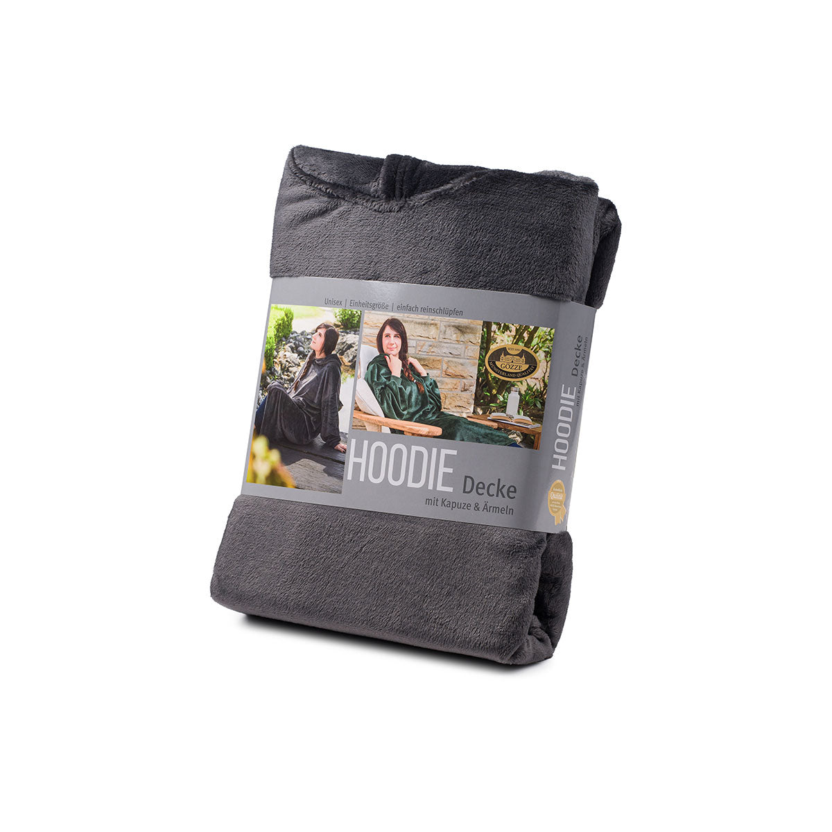Hoodie Kuscheldecke mit Kapuze (anthrazit)