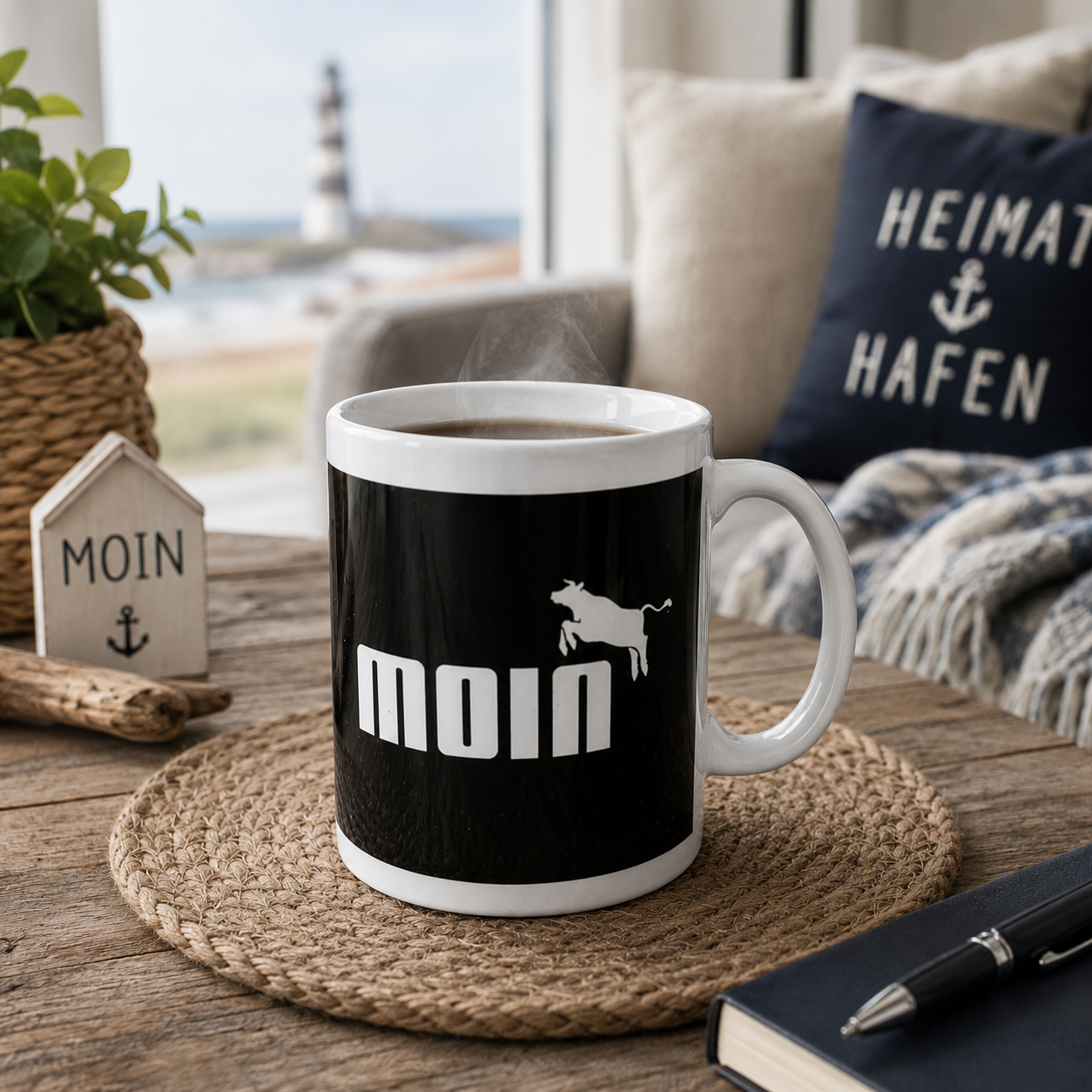 Kaffeebecher "MOIN mit Kuh"