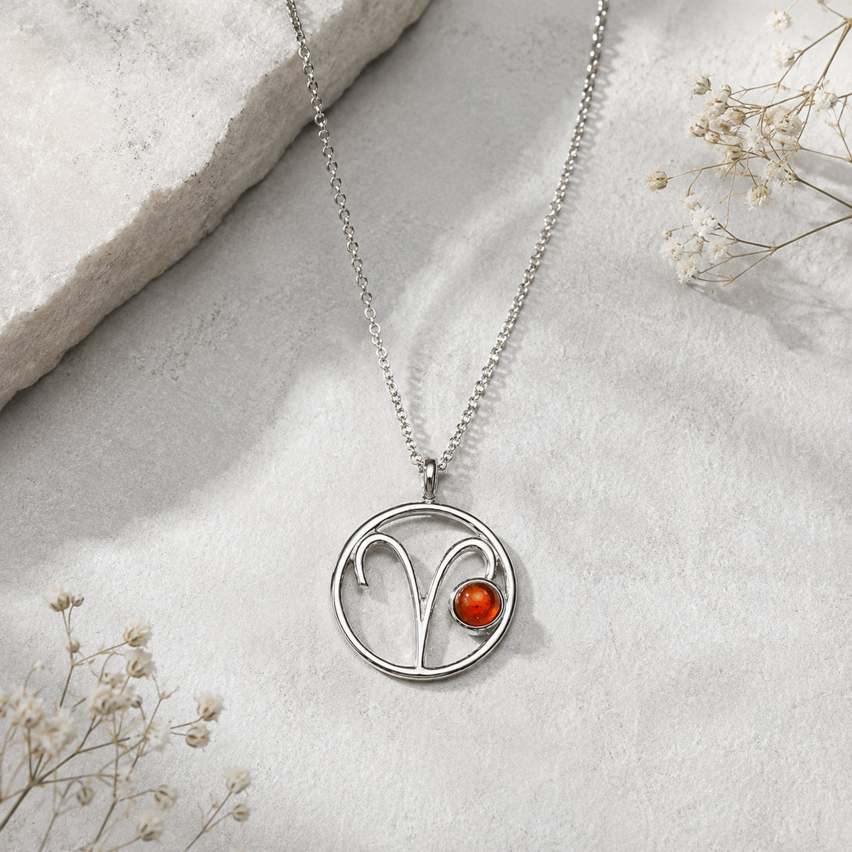Kettenanhänger Sternzeichen Widder | 21.03. - 20.04. (mit Kette, 925er Silber)