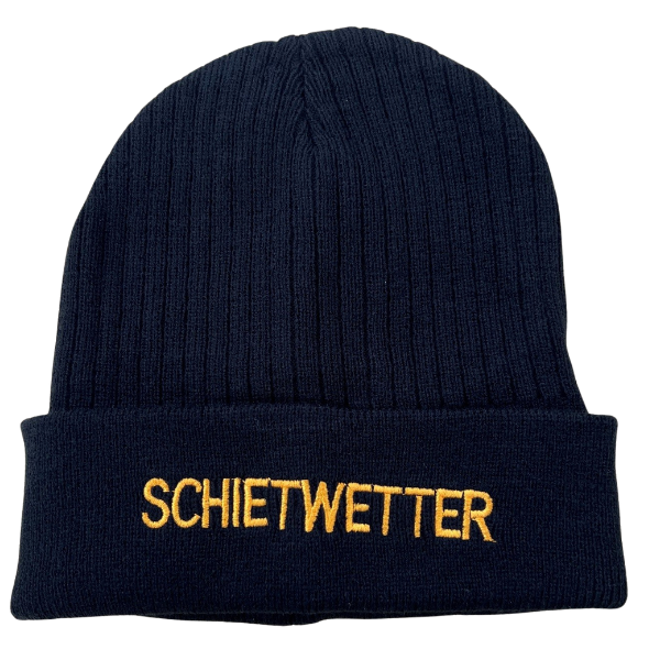 Strickmütze "Schietwetter" (schwarz)