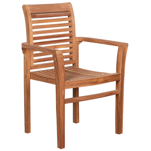 Stapelsessel Derby Teak mit Armlehnen