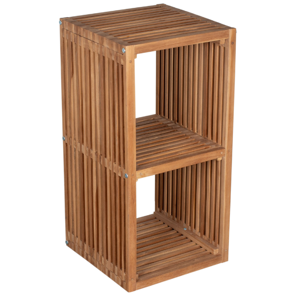 Teakregal 2 Fächer Outdoor 80x40x40 cm
