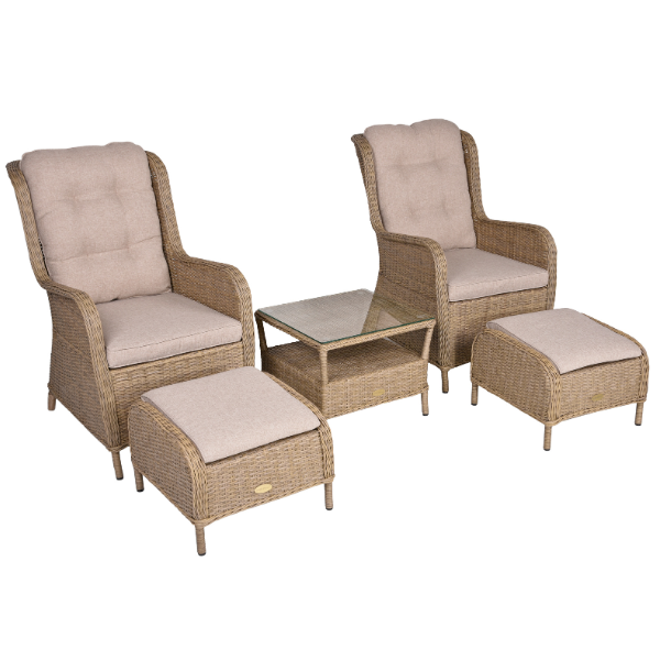 Sessel-Set VALENCIA anisbraun (5-tlg.)
