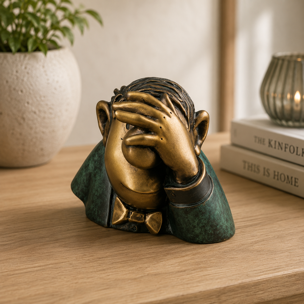 Loriot: Skulptur "Der Optimist" Bronze