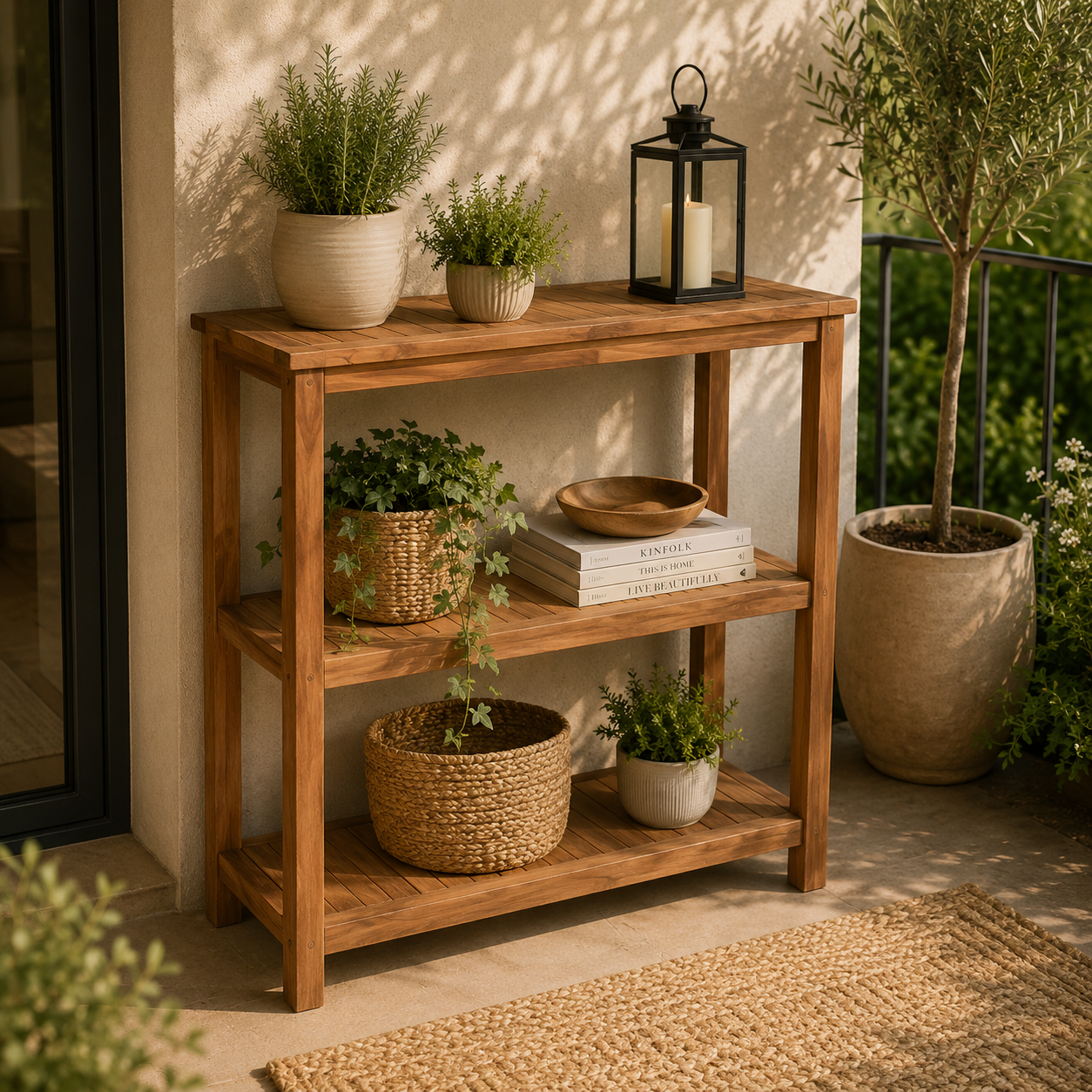 Pflanztisch - Regal Filton Teak 100x110x40 cm