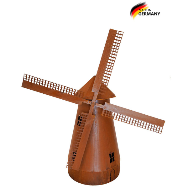 Drehbare Windmühle inkl. Beleuchtung - Edelrost