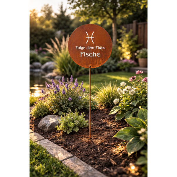 Gartenstecker Sternzeichen Fische 20.02. - 20.03. | Edelrost