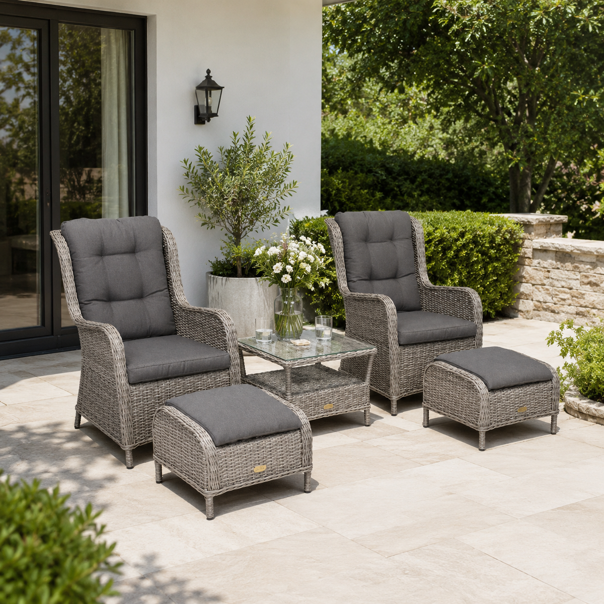 Sessel-Set VALENCIA grau (5-tlg.)