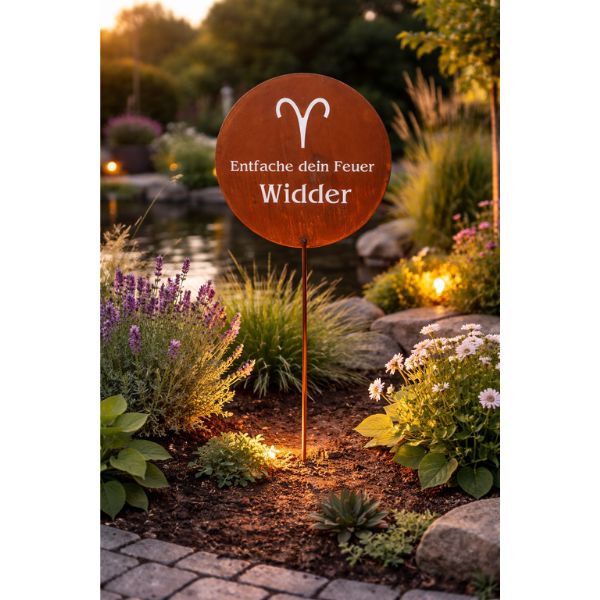 Gartenstecker Sternzeichen Widder 21.03. - 20.04. | Edelrost