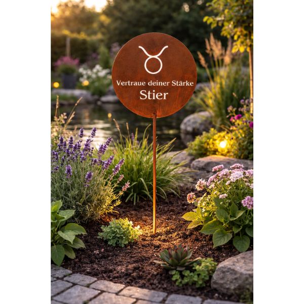 Gartenstecker Sternzeichen Stier 21.04. - 20.05. | Edelrost