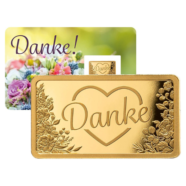 Goldbarren "Danke"