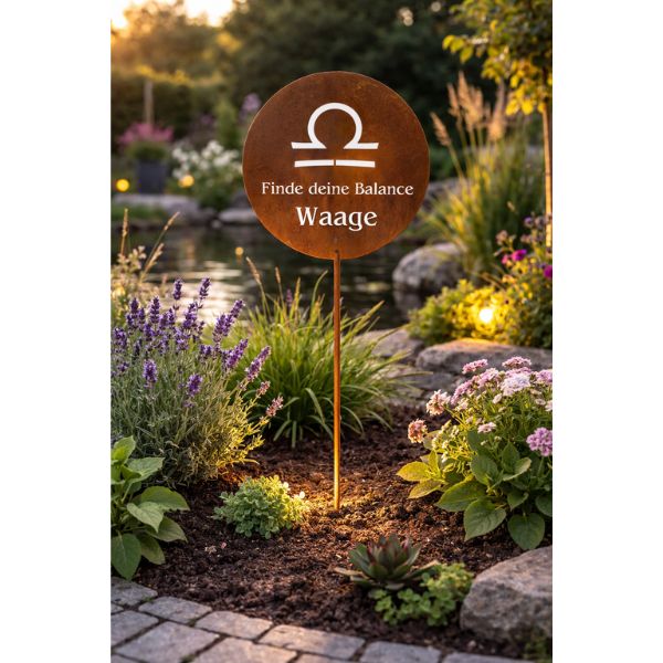 Gartenstecker Sternzeichen Waage 24.09. - 23.10. | Edelrost