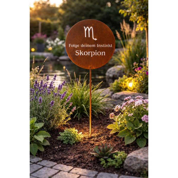 Gartenstecker Sternzeichen Skorpion 24.10. - 22.11. | Edelrost