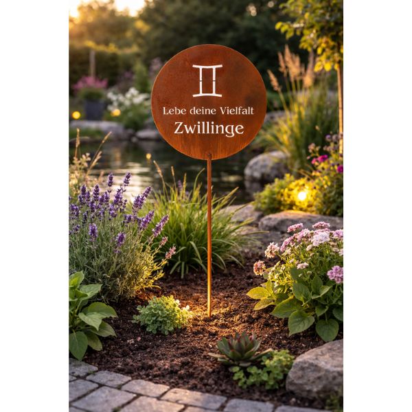 Gartenstecker Sternzeichen Zwillinge 21.05. - 21.06. | Edelrost