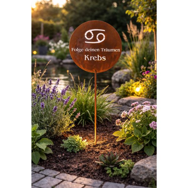 Gartenstecker Sternzeichen Krebs 22.06. - 22.07. | Edelrost