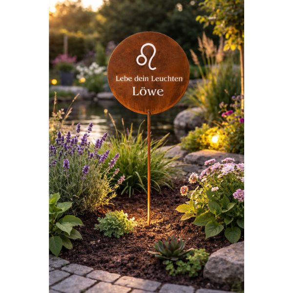 Gartenstecker Sternzeichen Löwe 23.07. - 23.08. | Edelrost