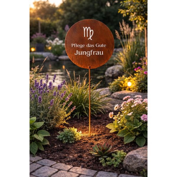 Gartenstecker Sternzeichen Jungfrau 24.08. - 23.09. | Edelrost