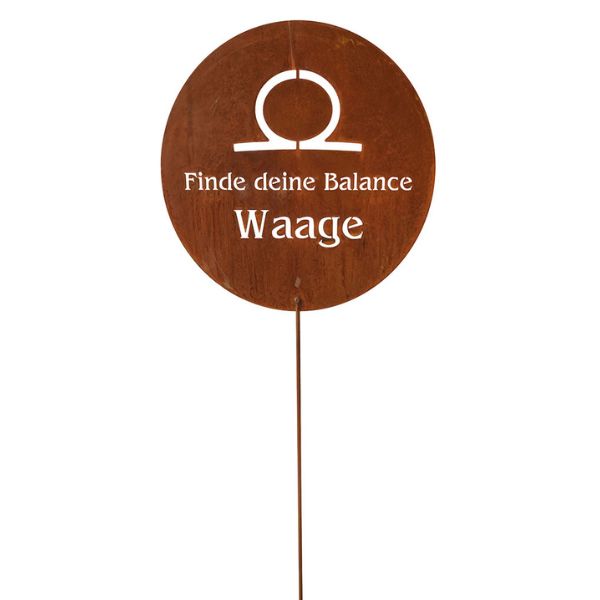 Gartenstecker Sternzeichen Waage 24.09. - 23.10. | Edelrost