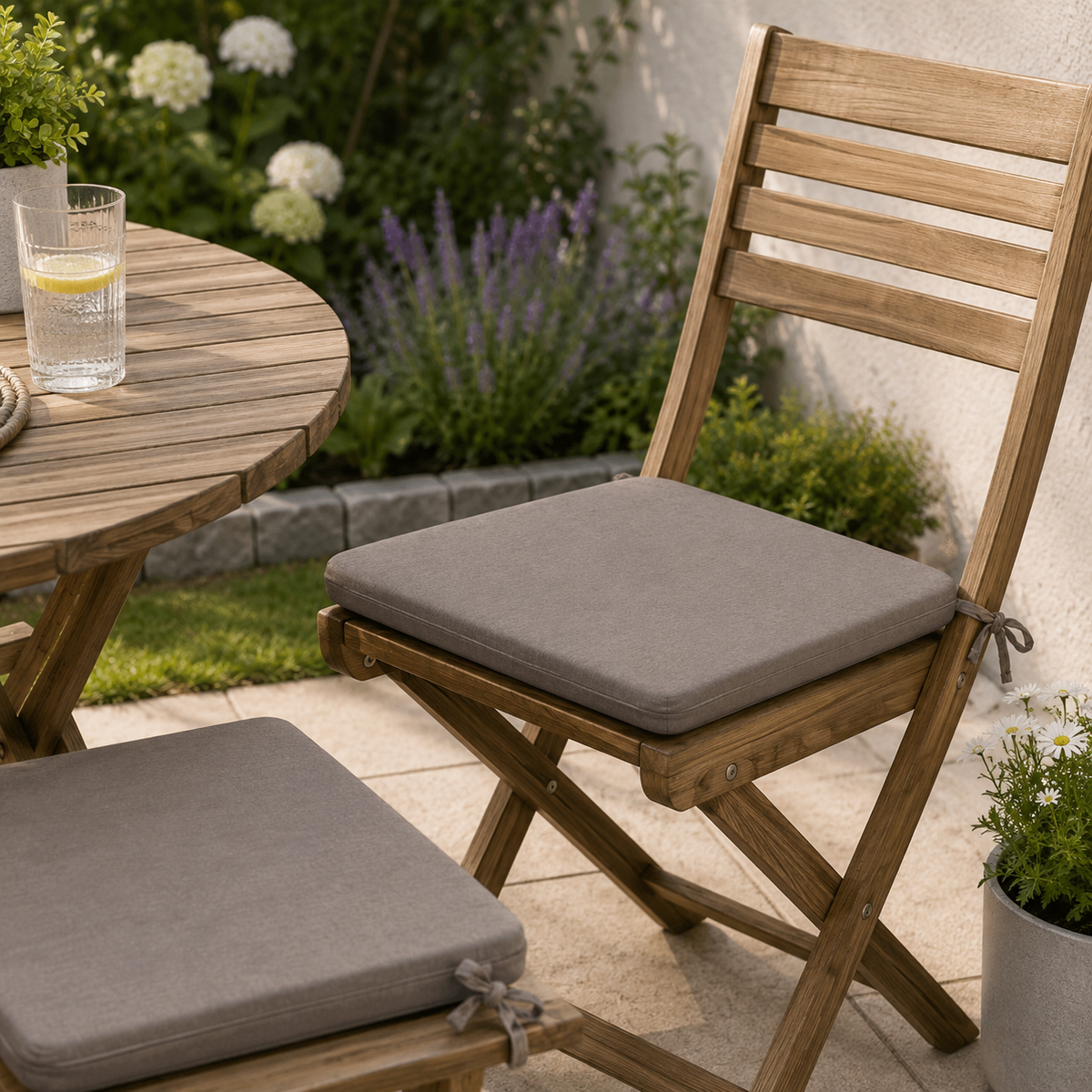 Sitzkissen 2er Set uni grey ca. 50 x 50 cm