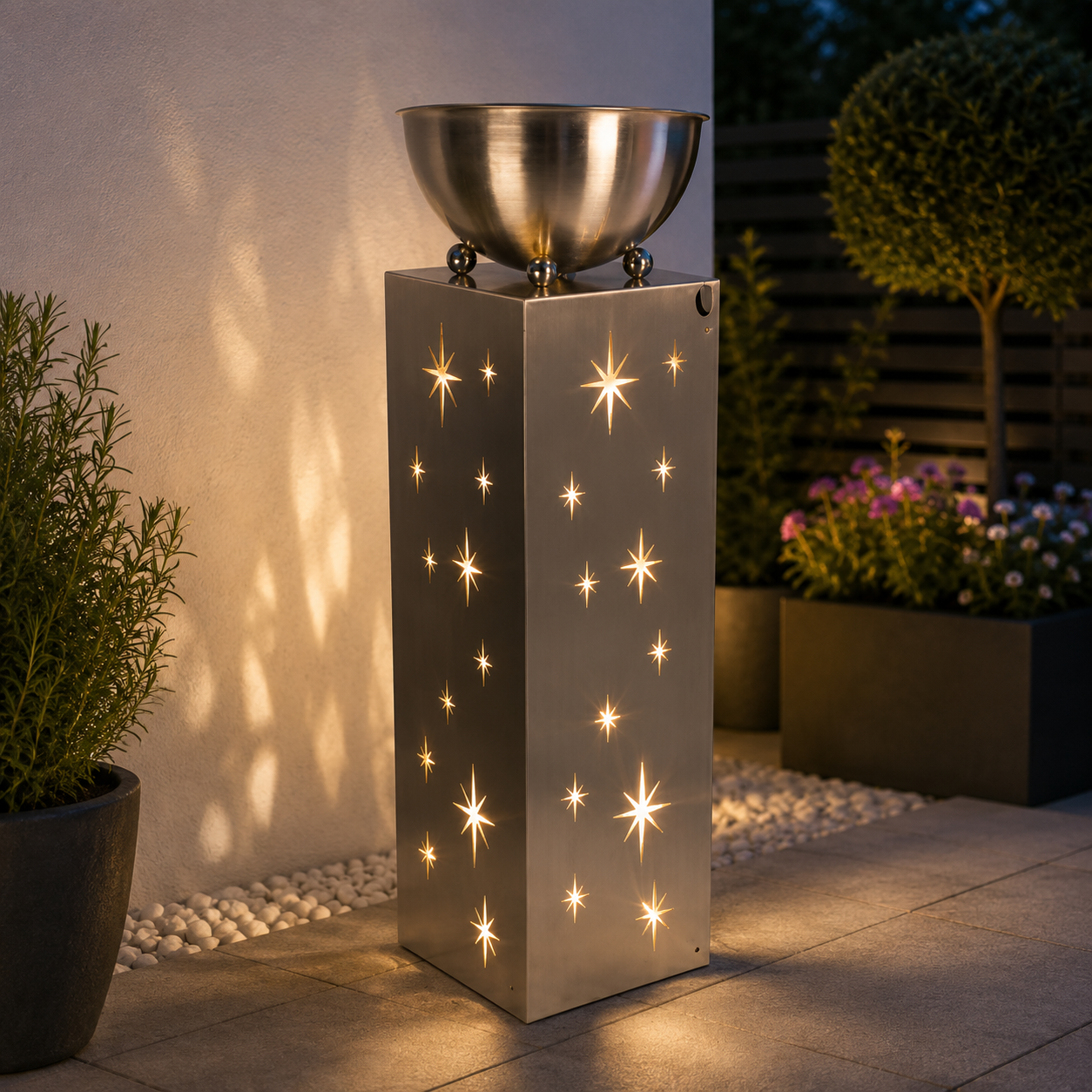 Sternensäule mit LED-Beleuchtung