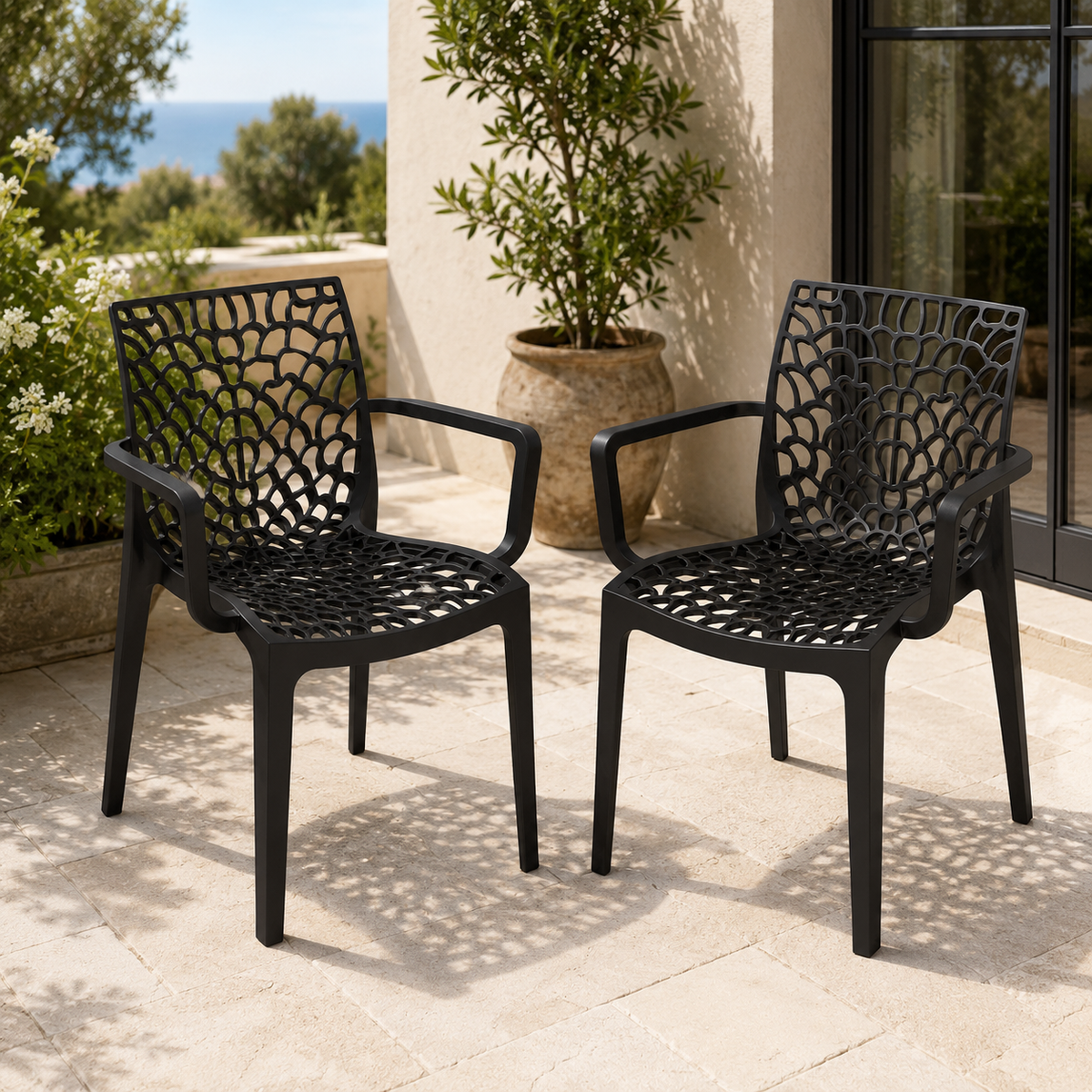 Stuhl CALVERA schwarz - 2er Set