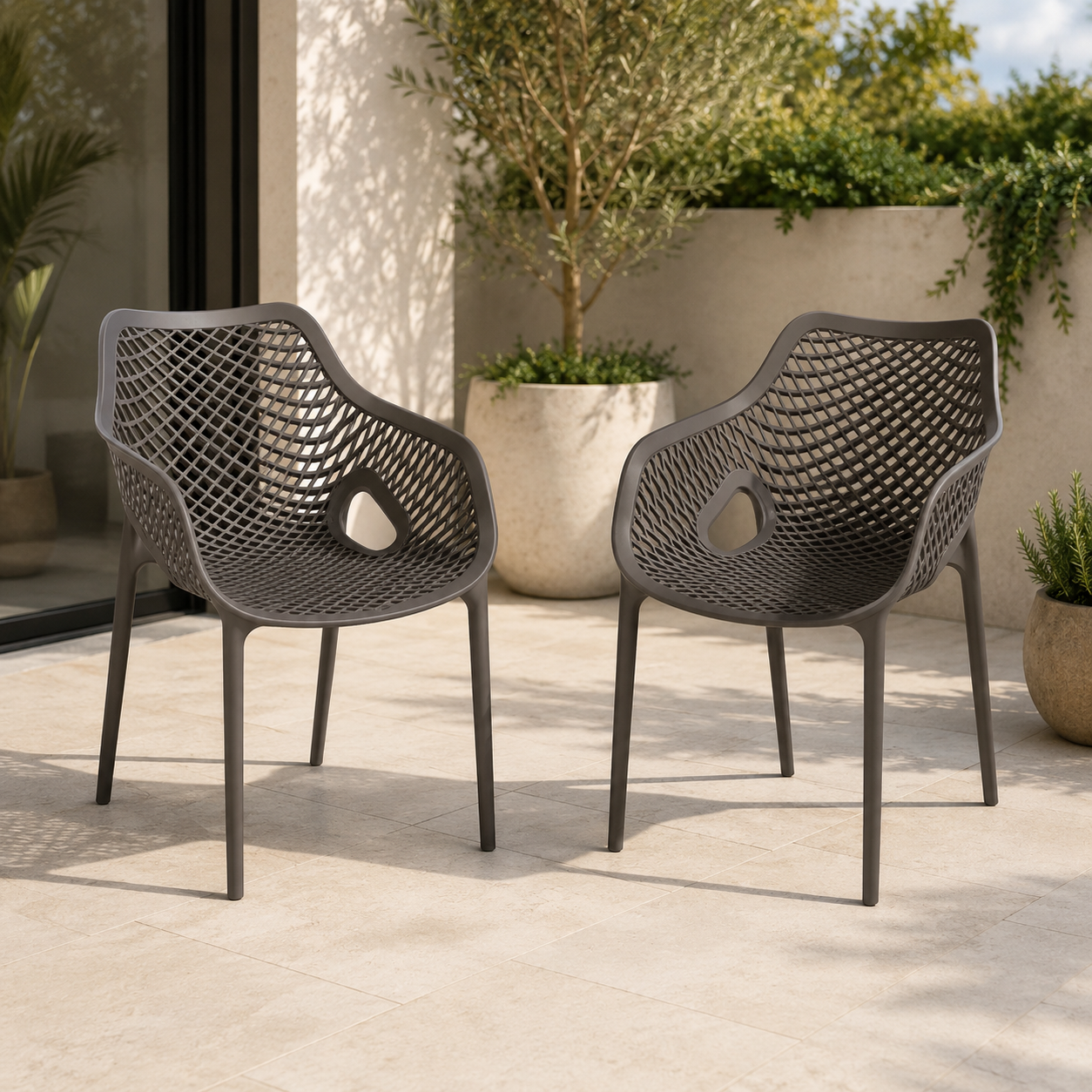 Stuhl LAURIA anthrazit - 2er Set