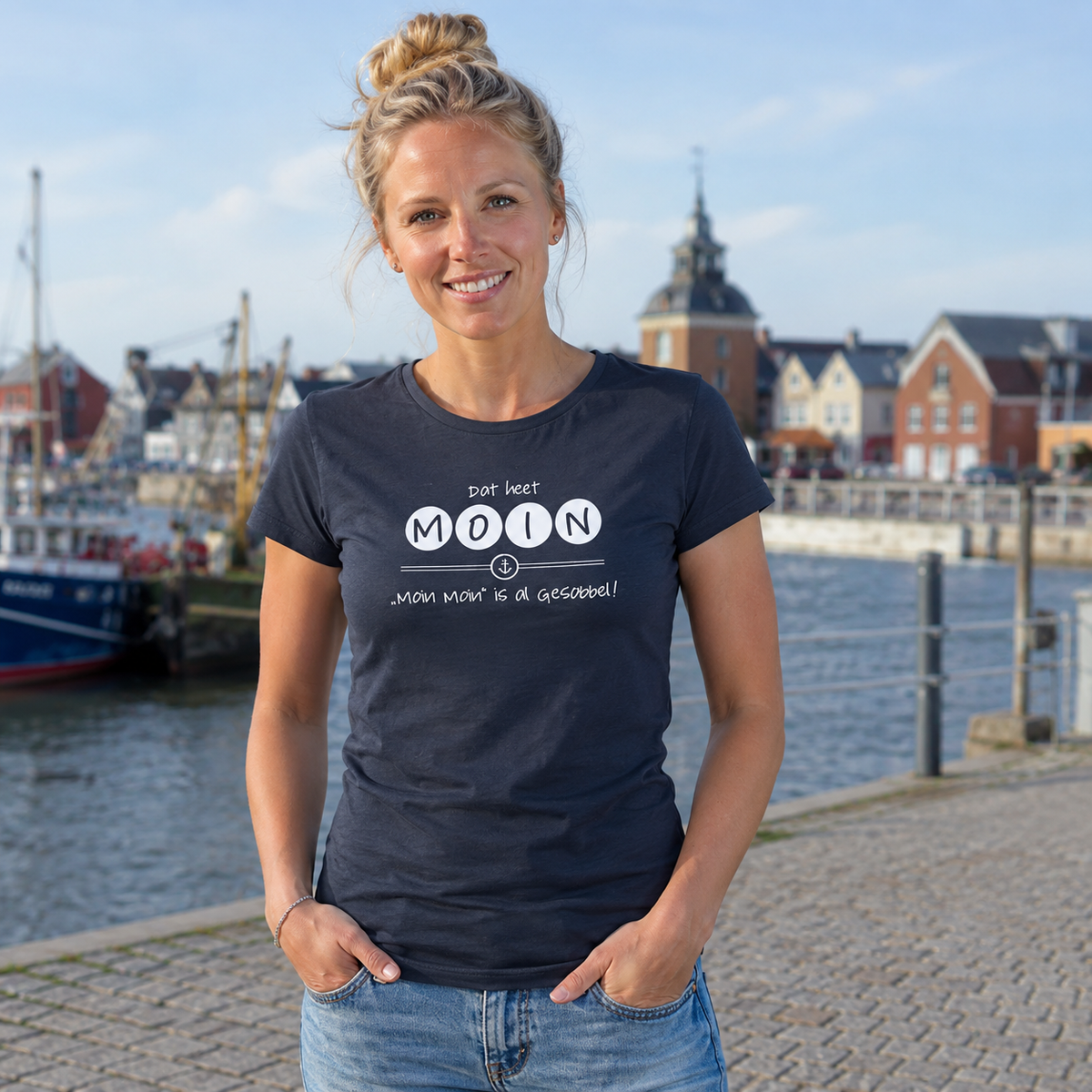 T-Shirt "Dat heet MOIN - Moin Moin is al Gesabbel" för Frolüü