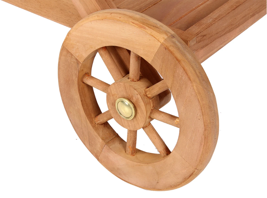 Teakholz Servierwagen mit Rollen Chester