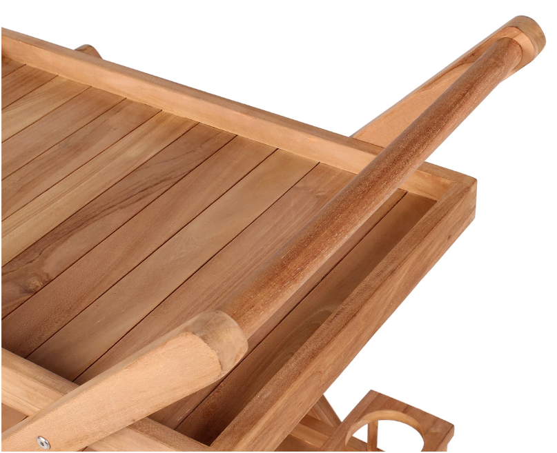 Teakholz Servierwagen mit Rollen Chester