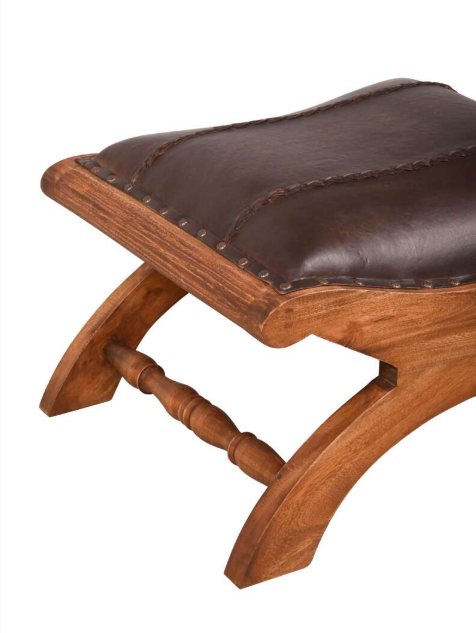 Ledersessel mit Hocker BAHIA