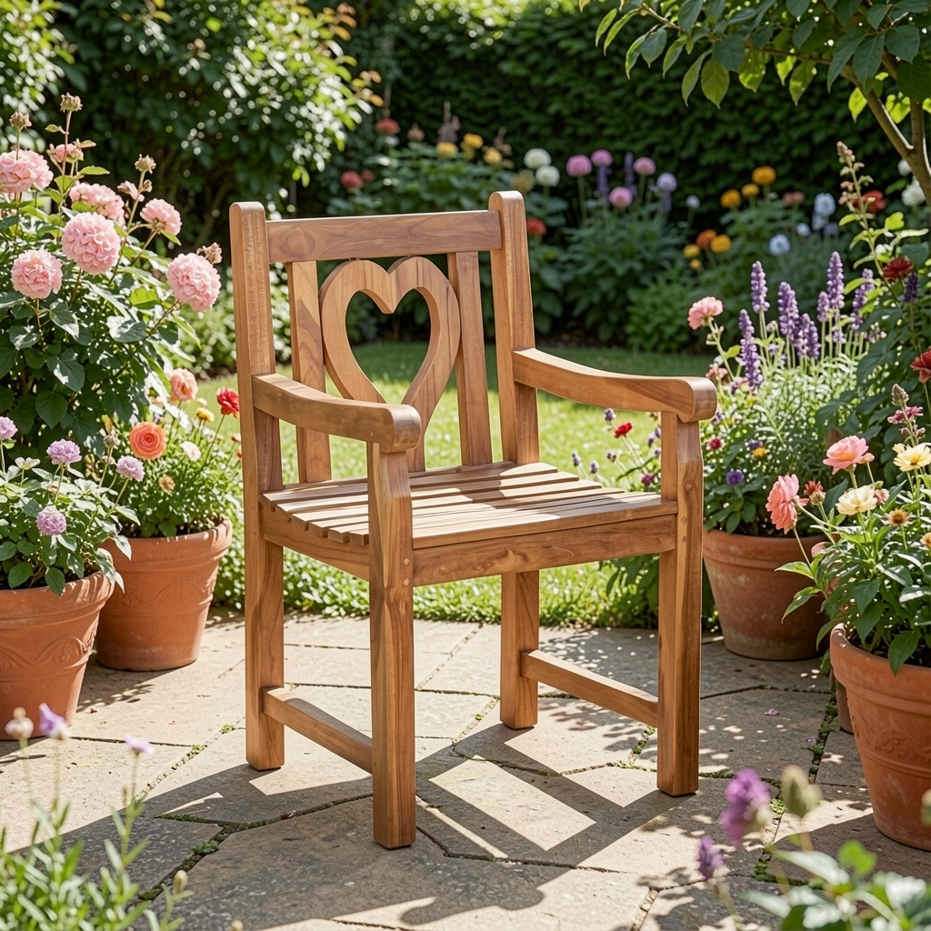 Gartensessel Herz Teak