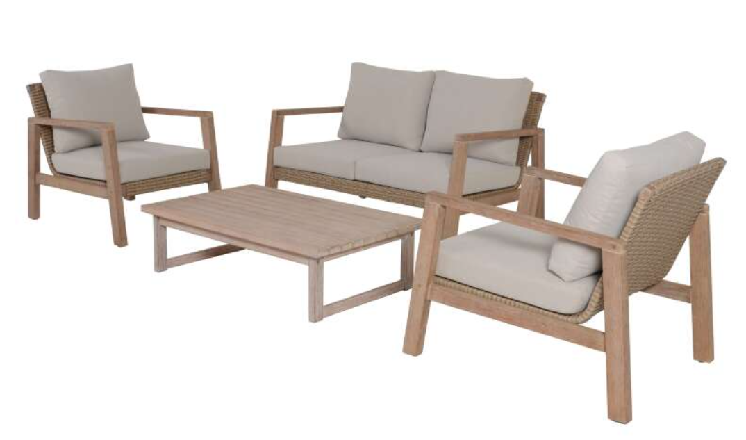 Lounge-Set SAN MATEO, 4-teilig, inkl. Kissen