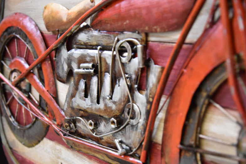 3D Metallbild Motorrad Route 66